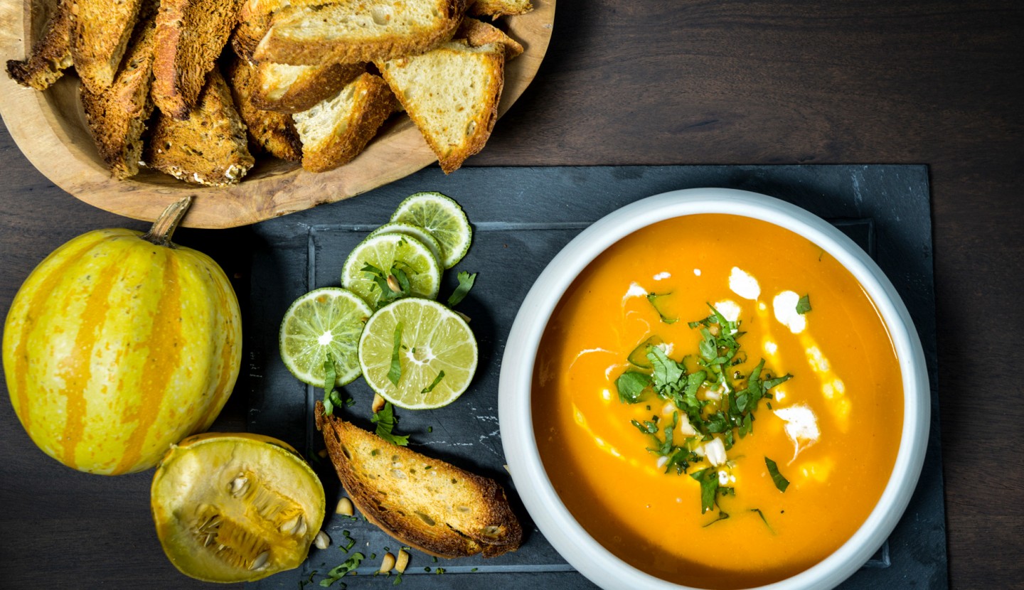 Thai Pumpkin Soup With Peanuts