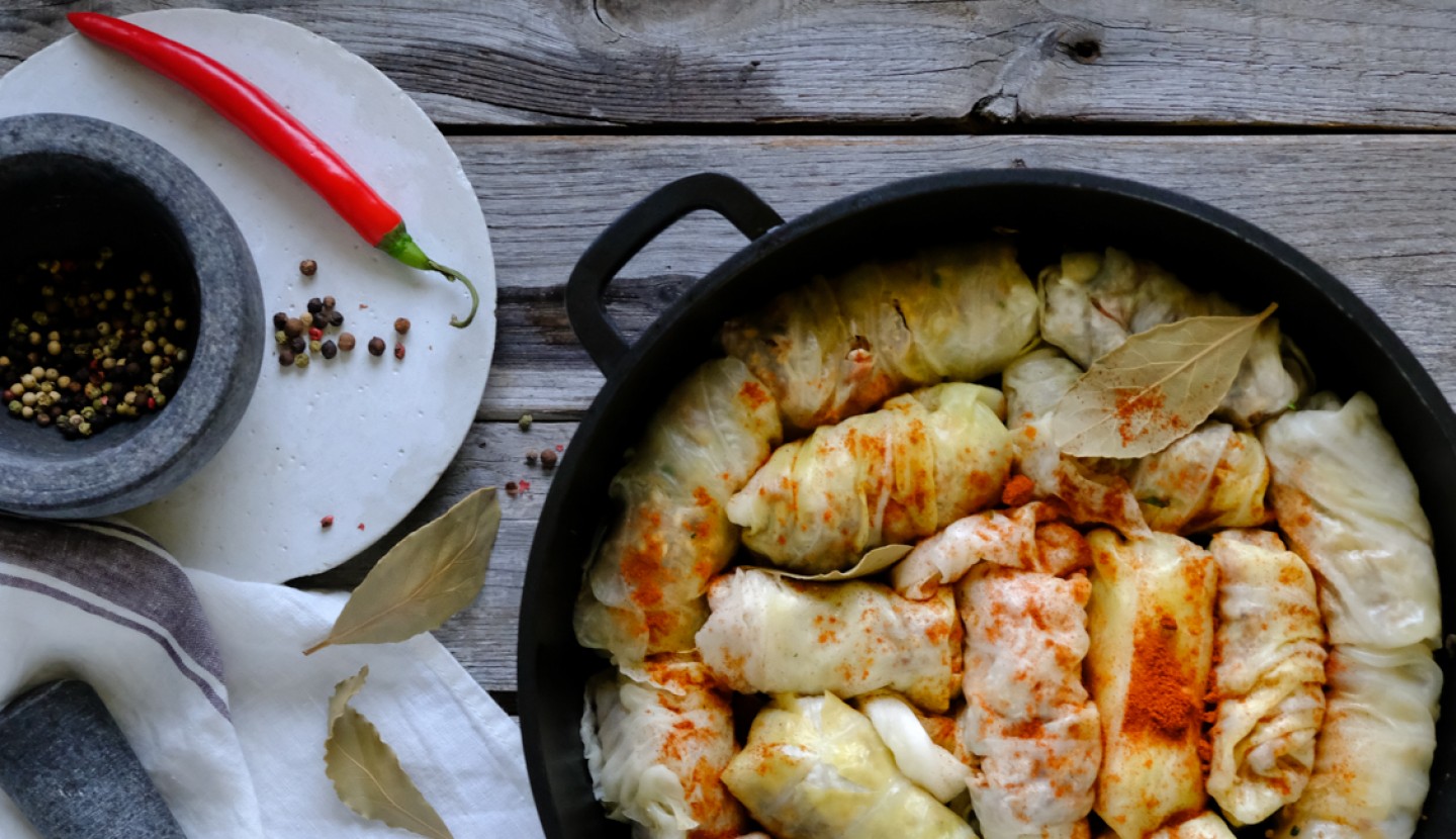 Spicy sour cabbage rolls