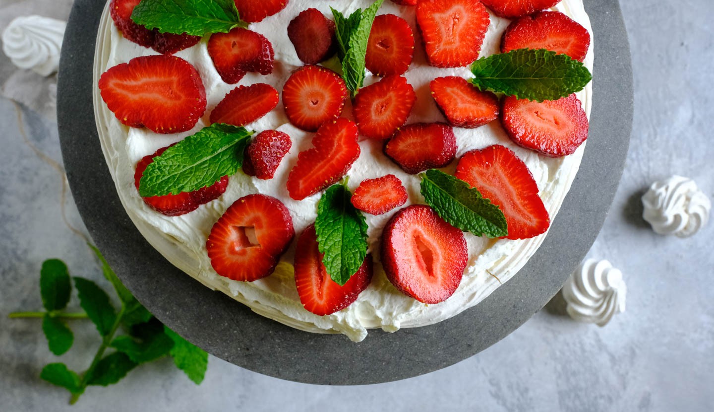 Spring Strawberry Pavlova