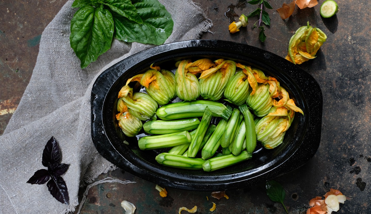 Goat Cheese Stuffed Zucchini Blossoms