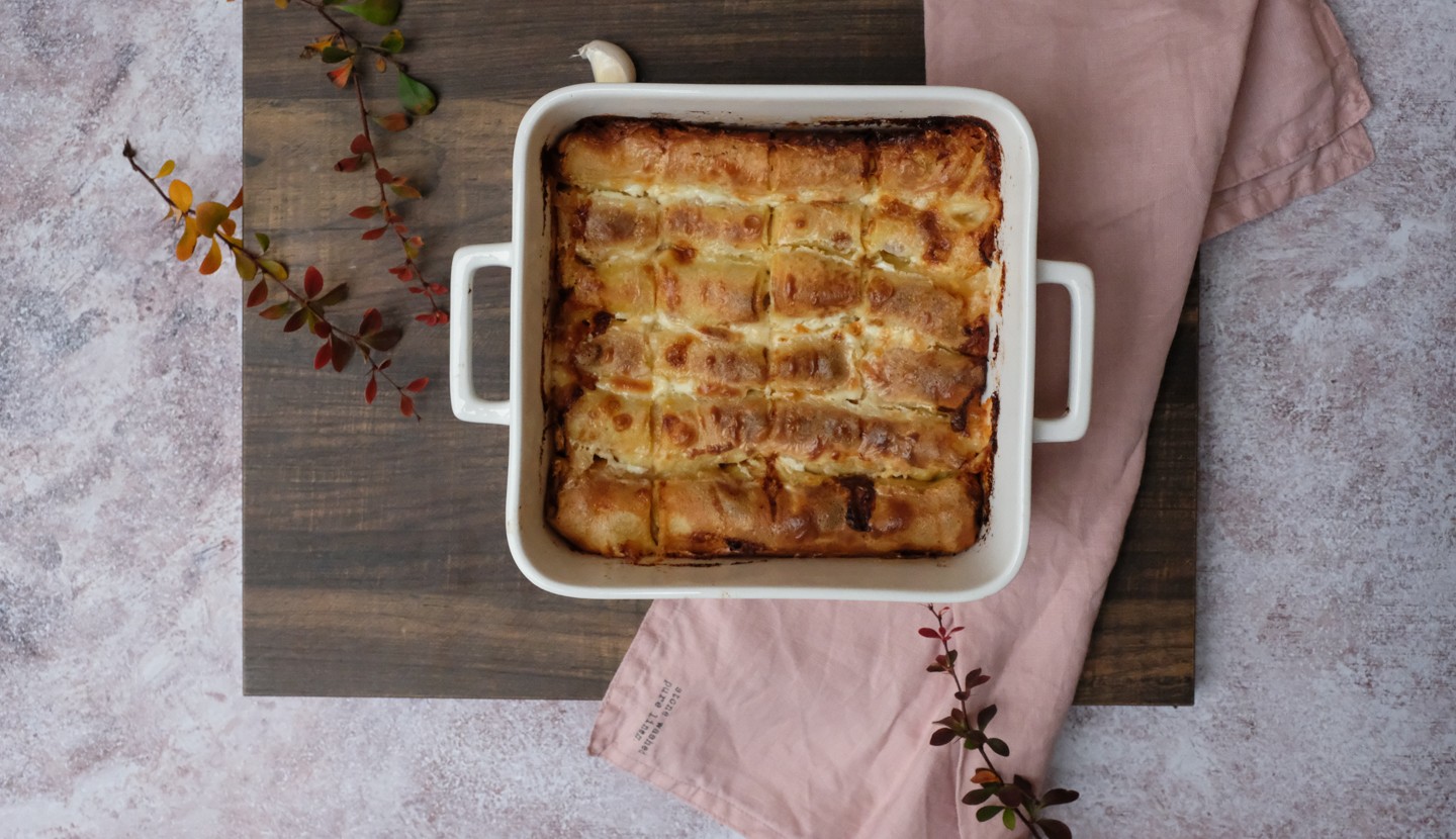 Shrimp crêpe soufflé