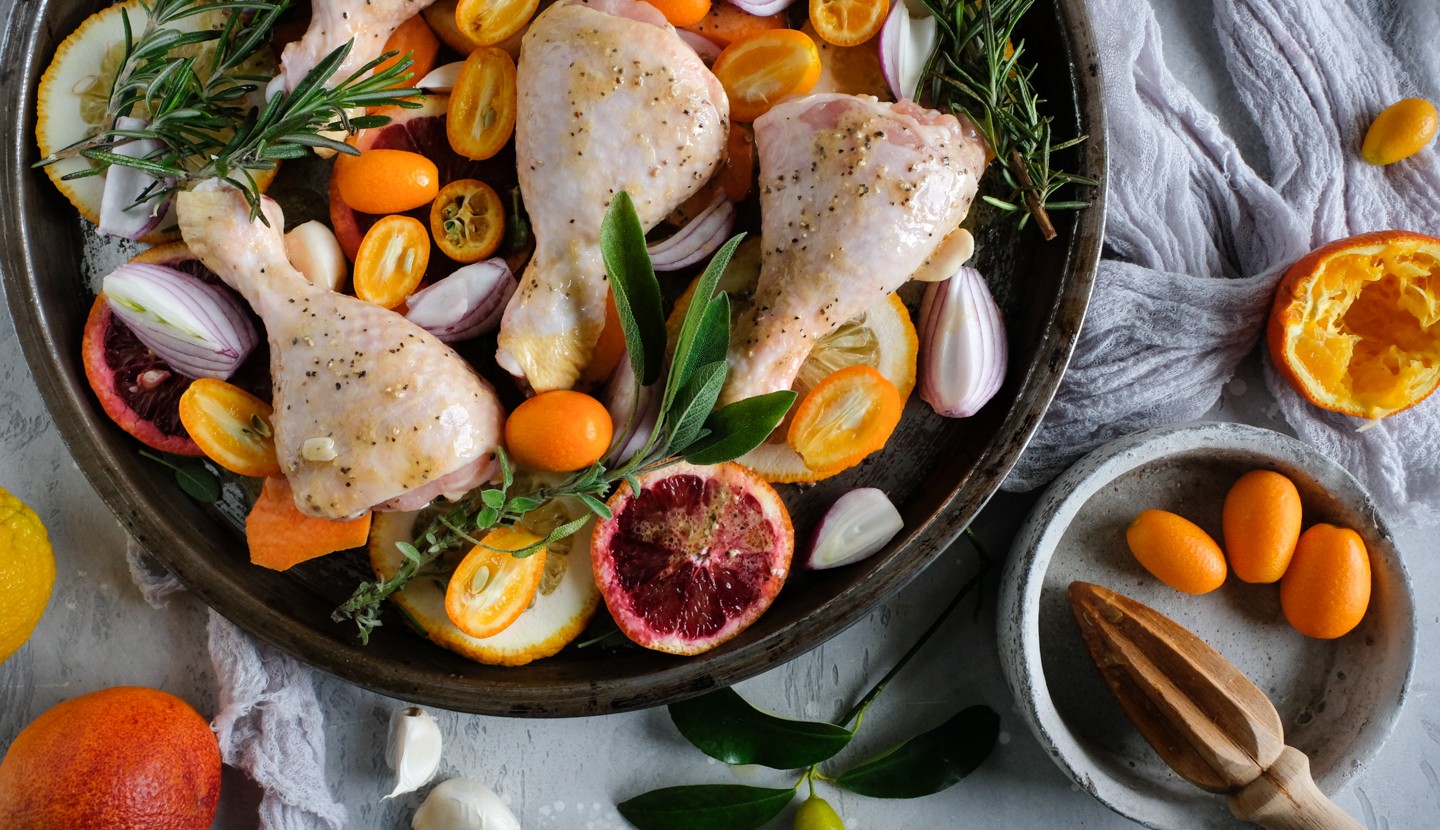 Citrus baked chicken thighs