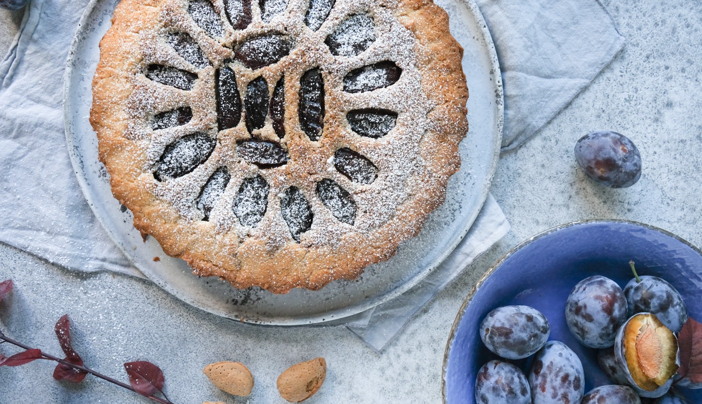 Almond and plum tart