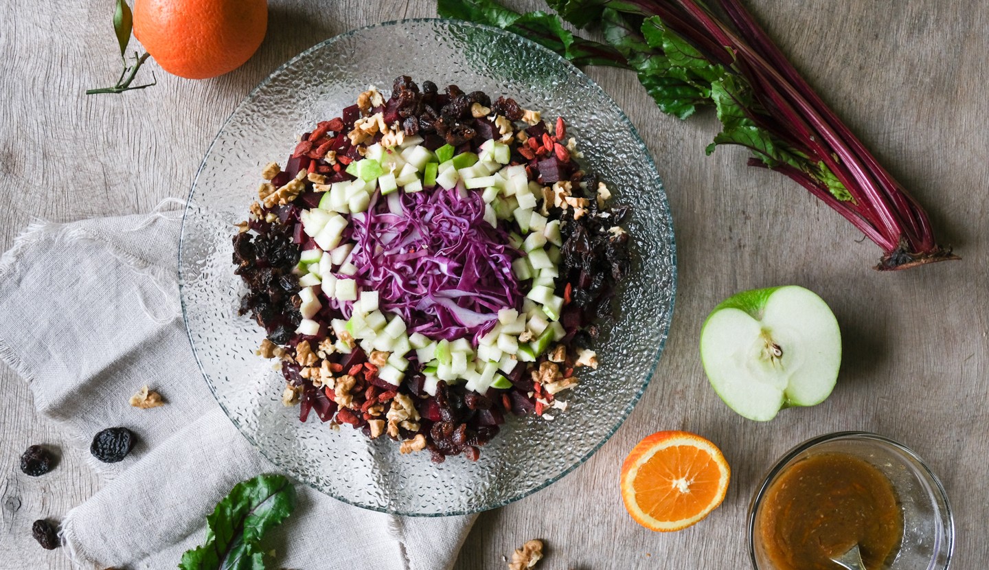 Winter rainbow salad